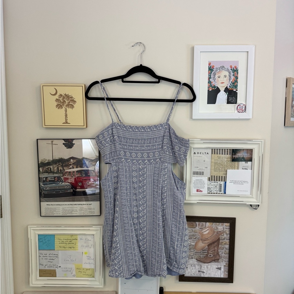 Altar'd State Blue Patterned Mini Dress